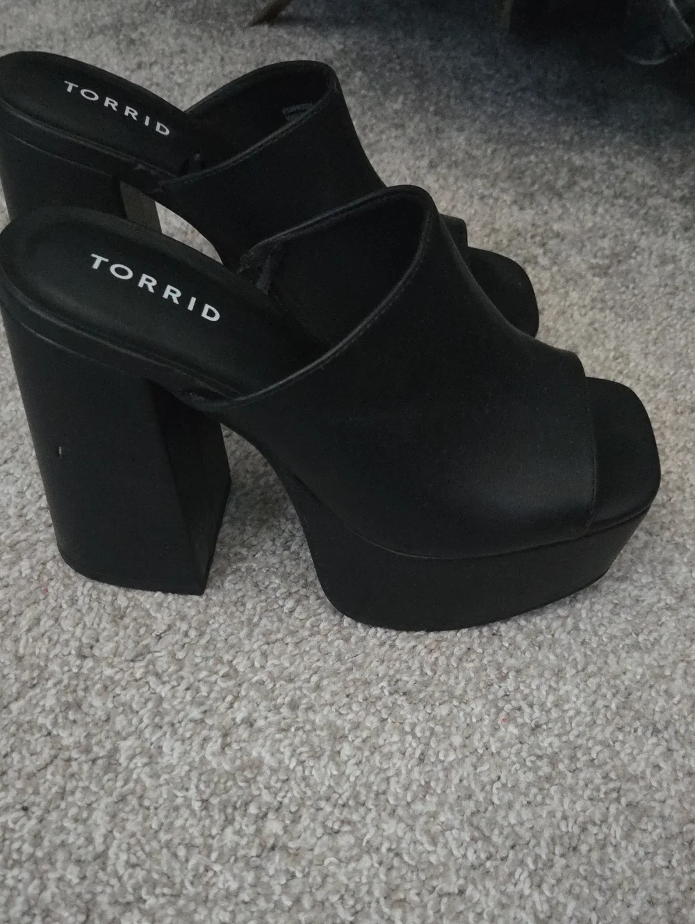 torrid Black Peep Toe Platform Mules